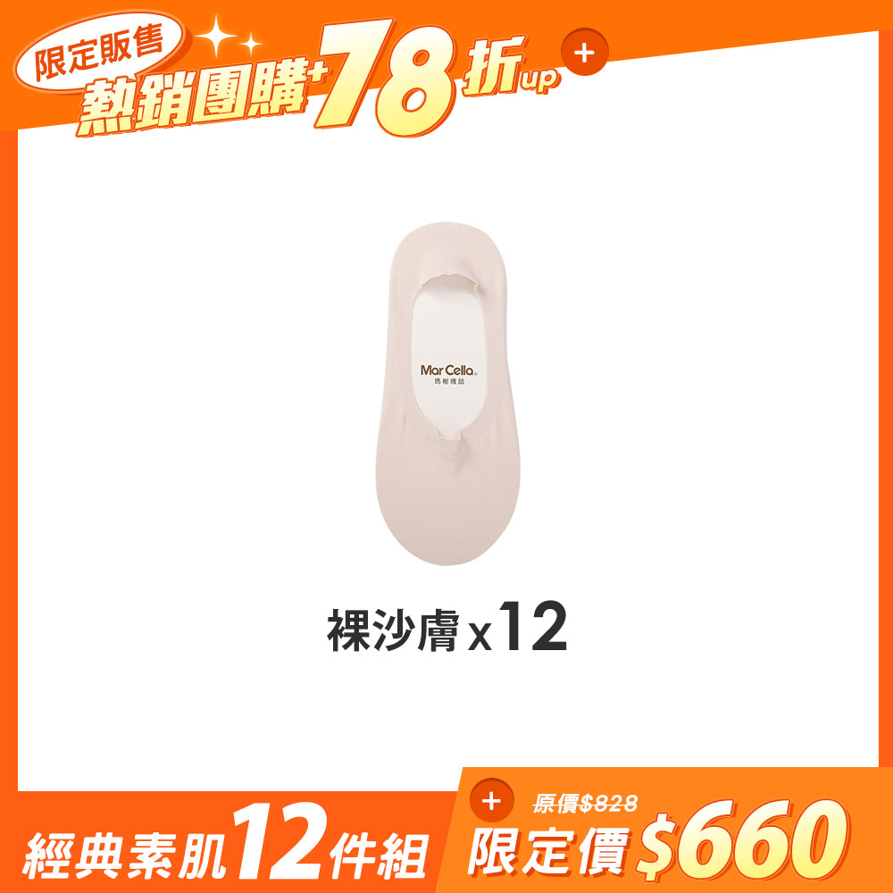 【12雙組-團購】3D立體縫製提耳防滑隱形襪