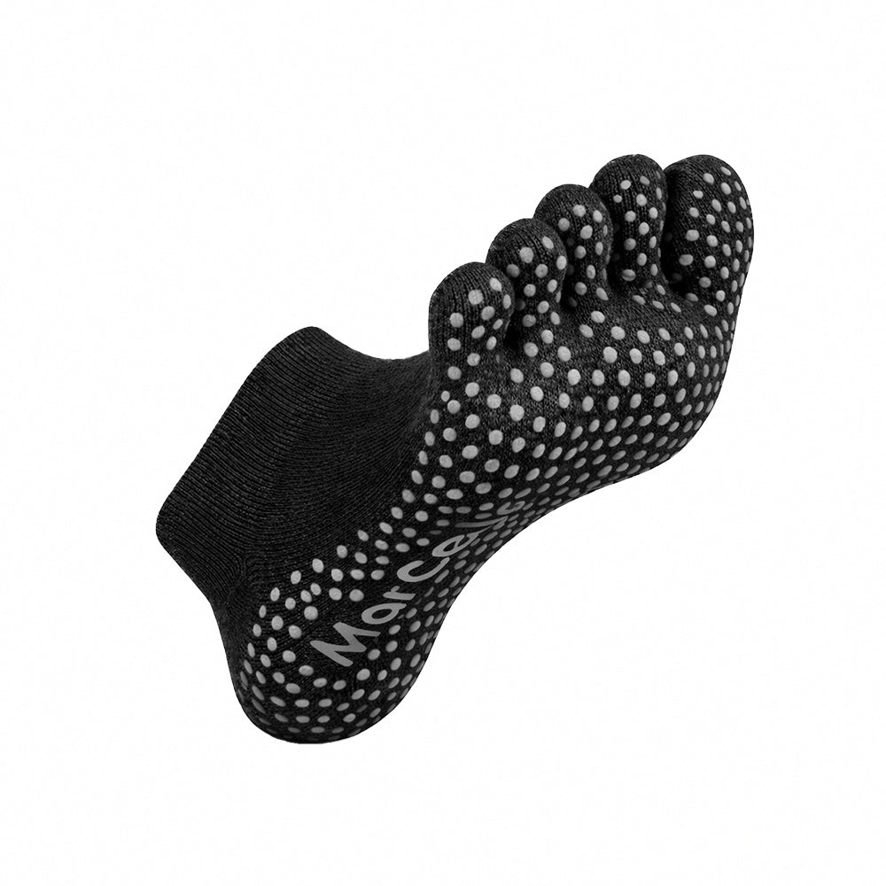 足の科学瑜珈止滑五趾船襪-素面