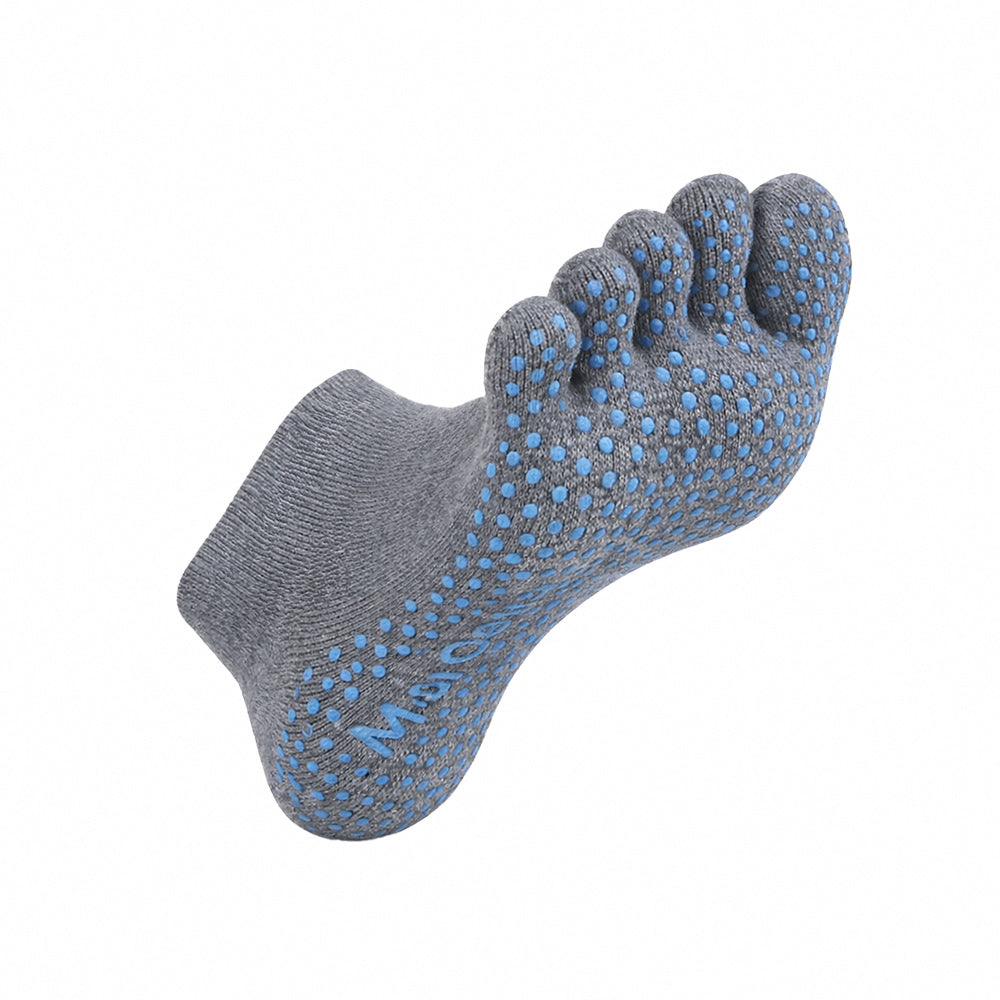 足の科学瑜珈止滑五趾船襪-素面