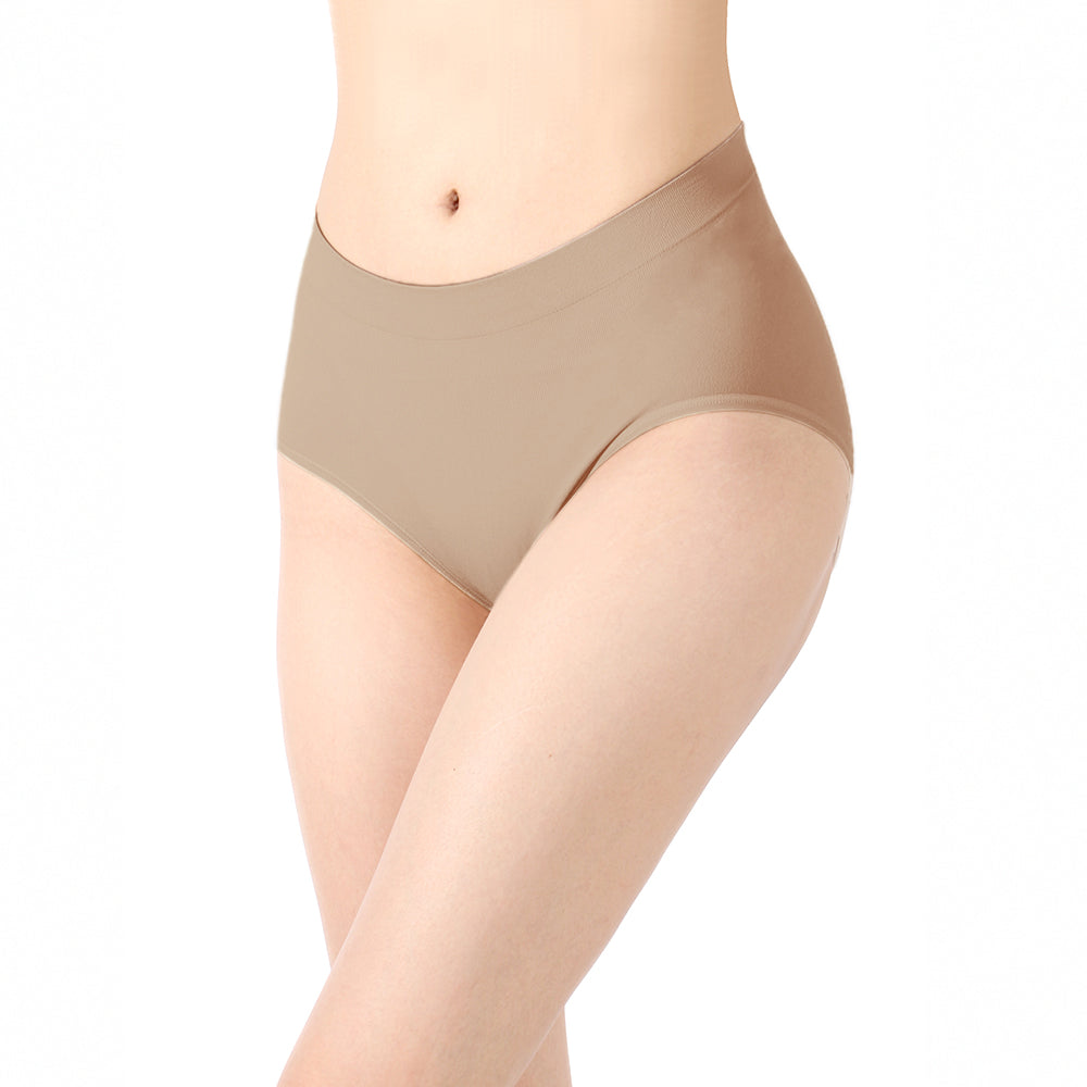 【透氣薄感】抗菌無縫內褲-中高腰