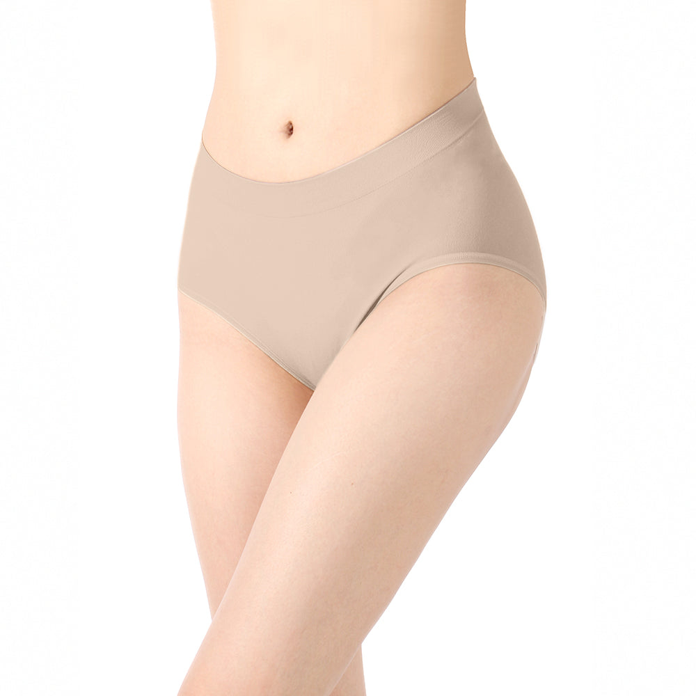 【透氣薄感】抗菌無縫內褲-中高腰