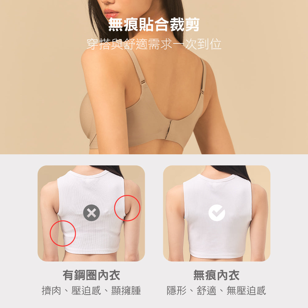 【裸感美型】舒適無痕無鋼圈包覆內衣