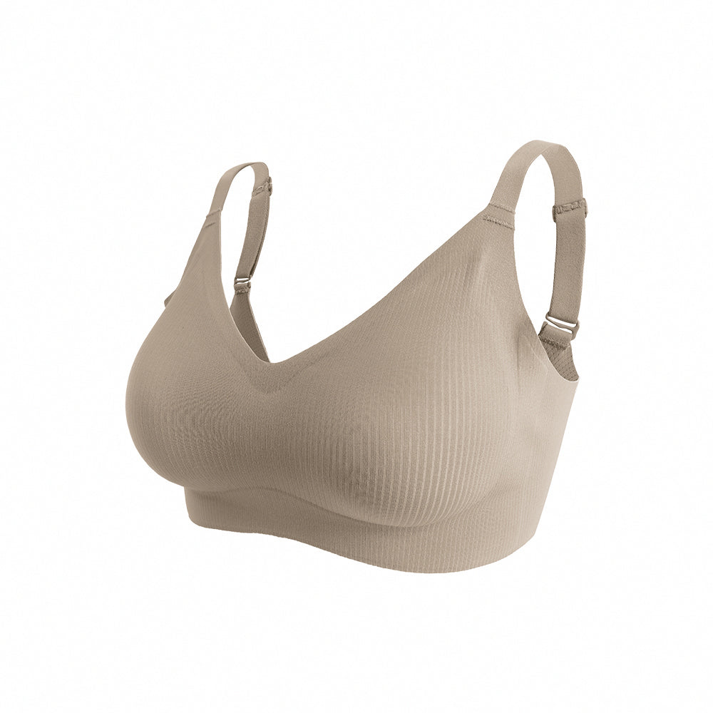 【包覆加強】集中美胸無痕無鋼圈內衣-直條