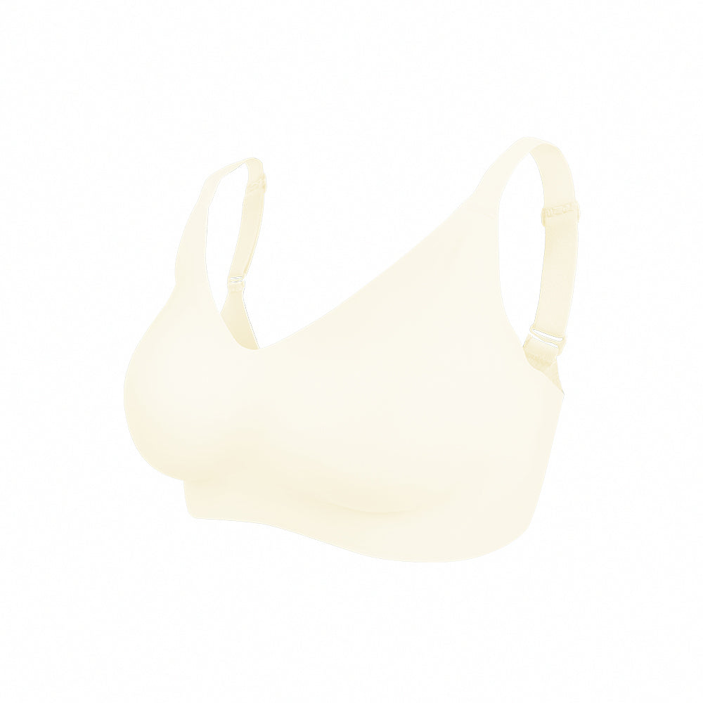 【包覆加強】集中美胸無痕無鋼圈內衣-素面