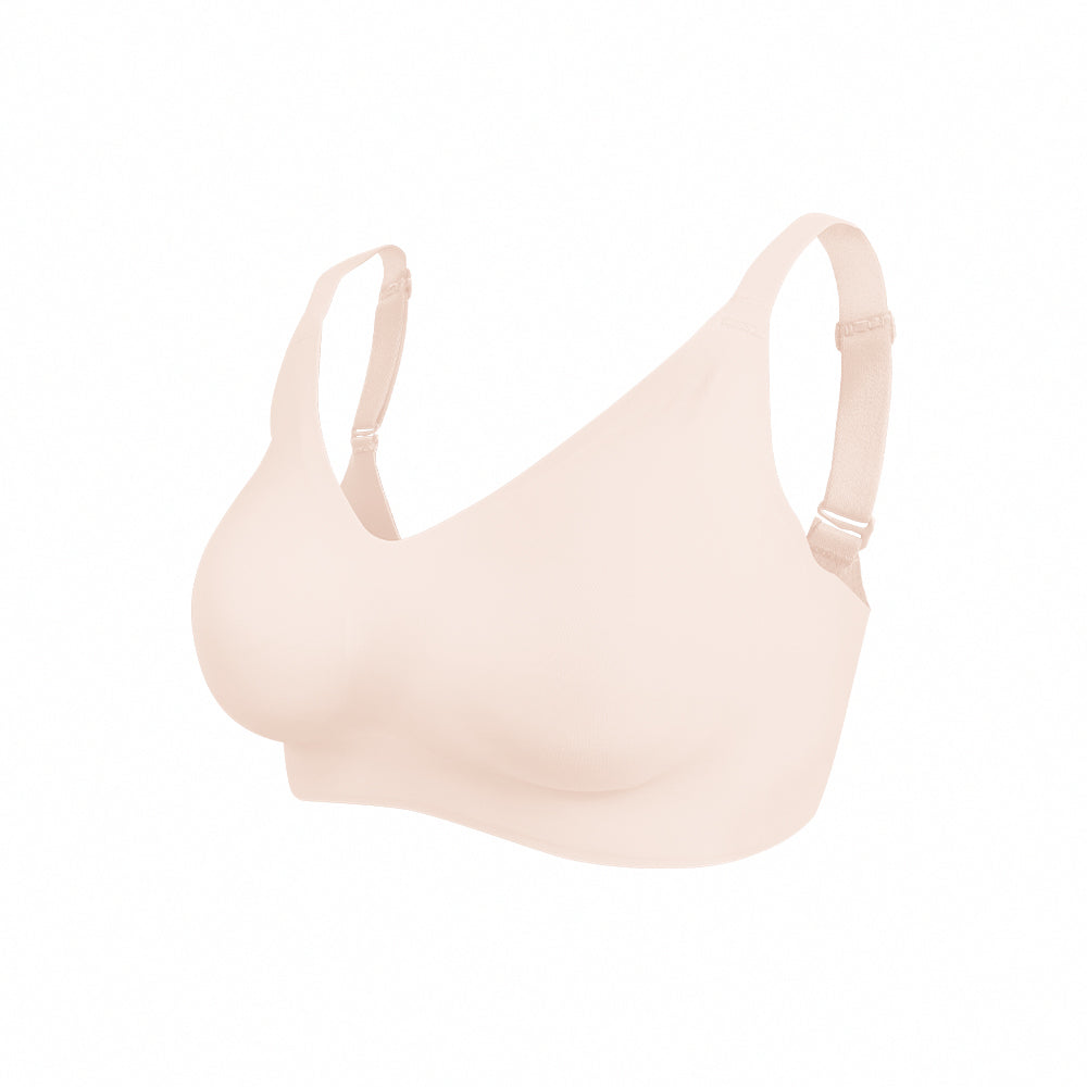 【包覆加強】集中美胸無痕無鋼圈內衣-素面