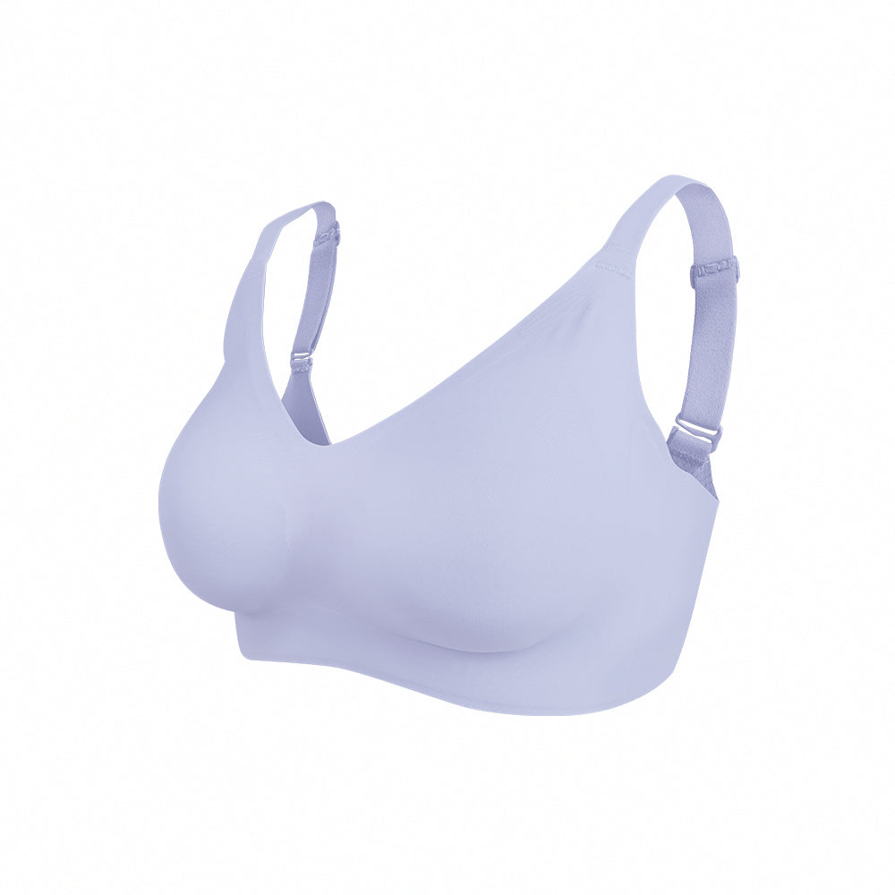 【包覆加強】集中美胸無痕無鋼圈內衣-素面