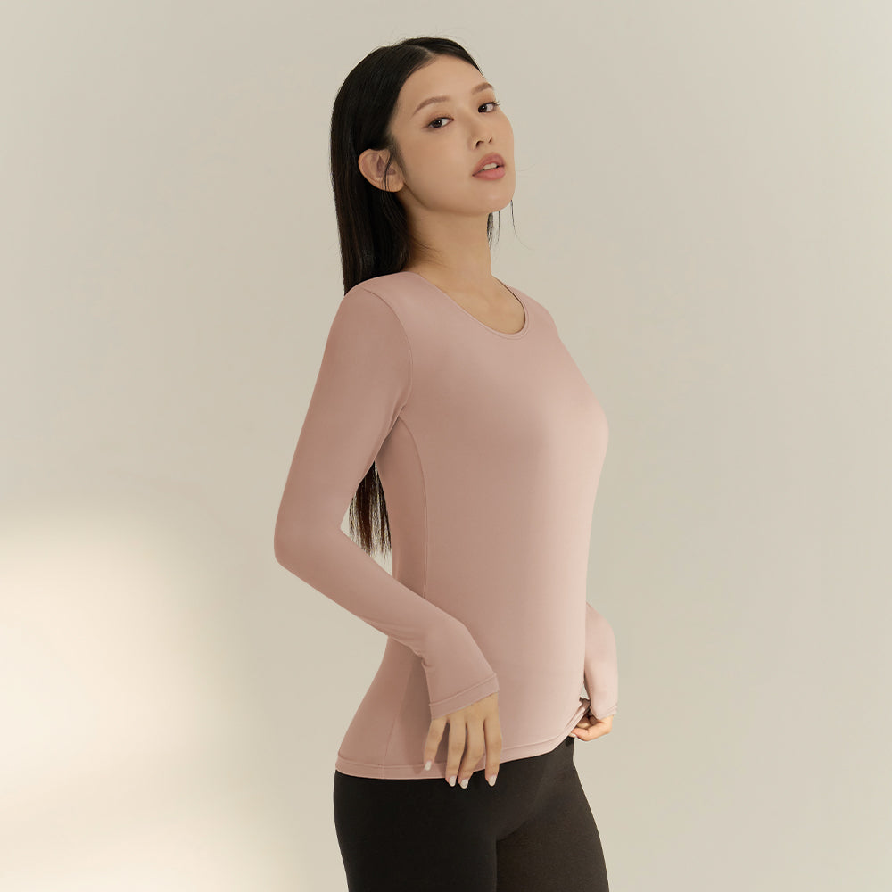 短絨磨毛輕量保暖衣-圓領